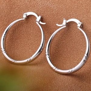 New Elegant 925 Silver Hoops